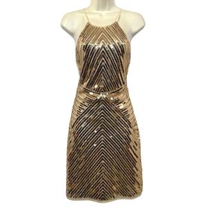 Lulus Gold Sequin Party Dress - Stunning! 🤩